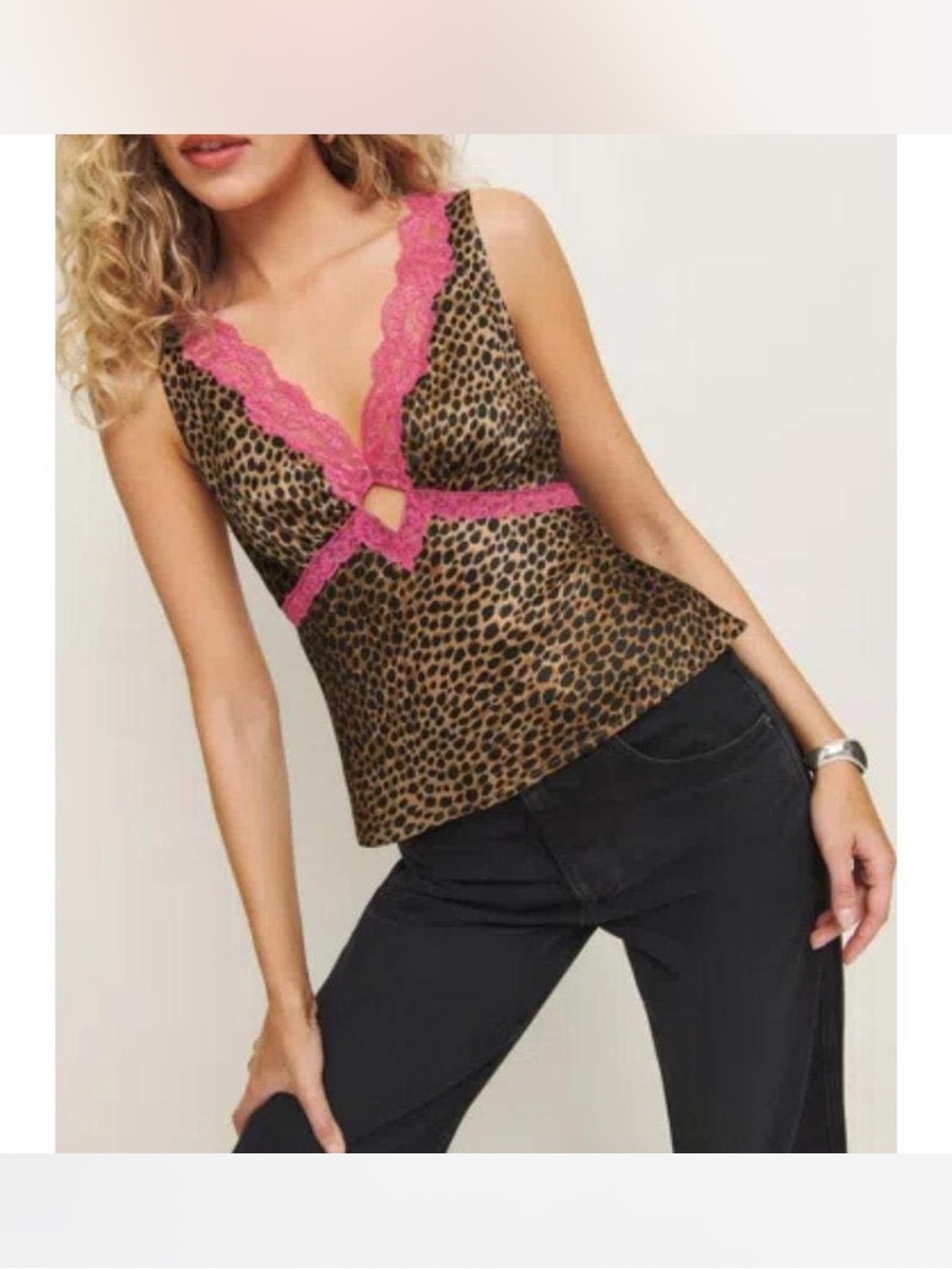Reformation Aliceyn Leopard Top